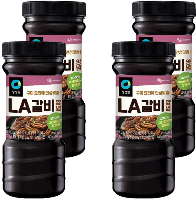청정원 LA갈비양념, 840g, 4개