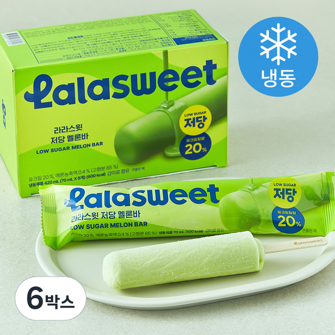 라라스윗 저당 멜론바 6개입 (냉동), 70ml, 6개