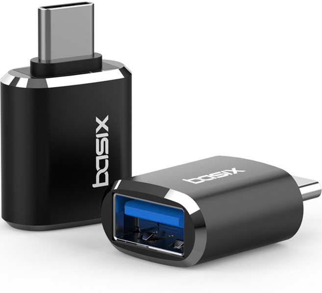 베이식스 C타입 to USB 3.0 변환 OTG 젠더 A30, 메탈 블랙, 2개