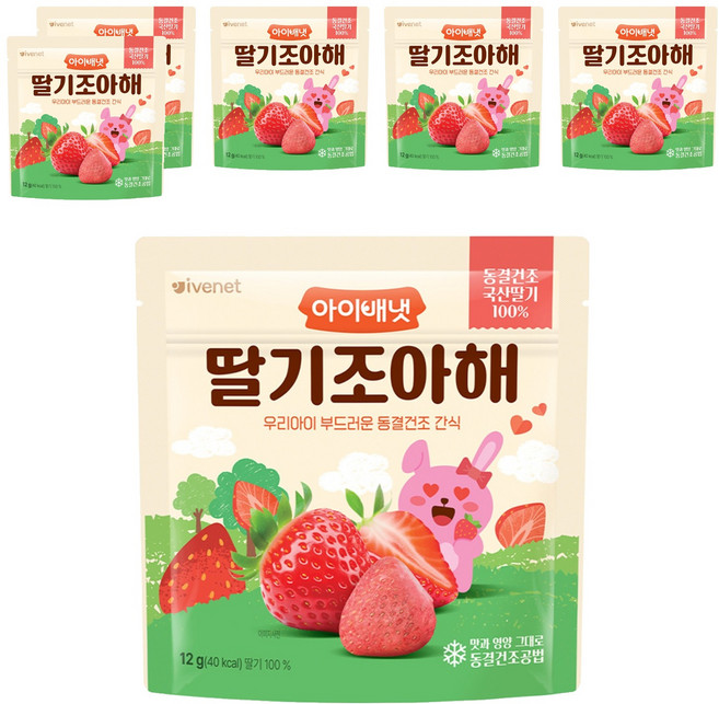 아이배냇 딸기조아해 간식, 12g, 6개