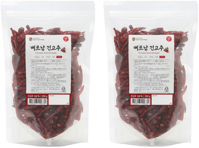 자연애고춧가루 베트남 건고추, 2개, 200g