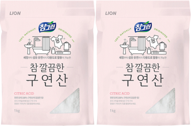 참그린 참 깔끔한 구연산 주방세제, 1kg, 2개
