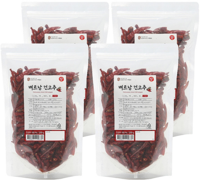 자연애고춧가루 베트남 건고추, 4개, 200g
