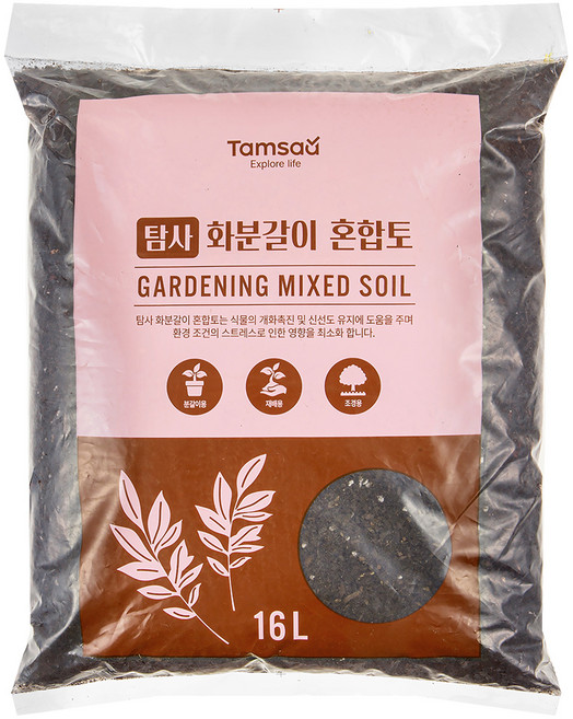 탐사 프리미엄 고급 화분갈이 혼합토 16L, 1개