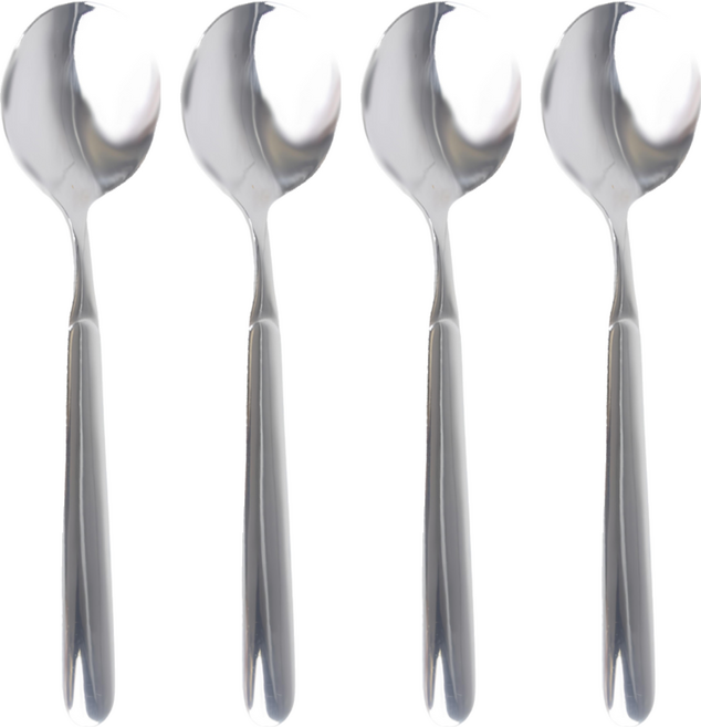 Axis 艾克思 316不鏽鋼餐具系列 圓中匙, 銀色, 2組, 2支湯匙