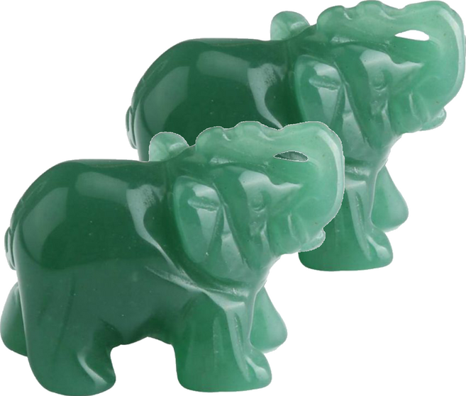 招財大象擺飾 2個, 綠色