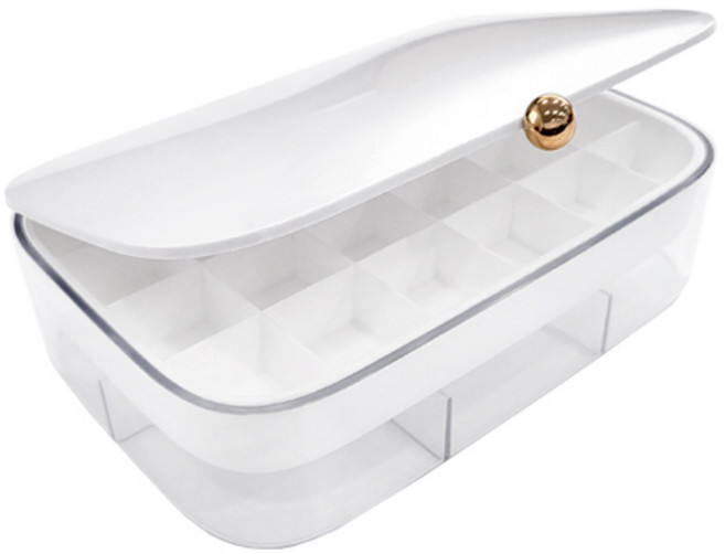 피키픽스 악세서리 쥬얼리 보석 2단 수납 정리함, 화이트, 1개