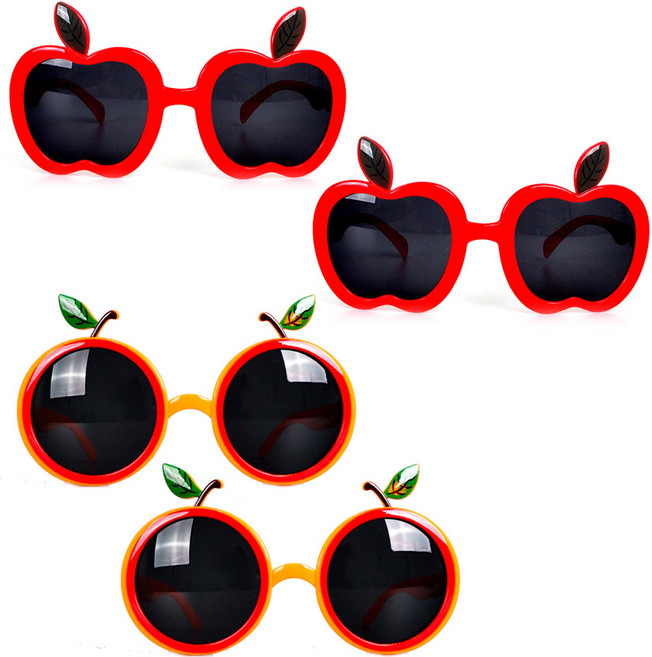 파티쇼 사과 파티안경 2p + 오렌지 파티안경 2p 세트, 혼합색상, 1세트