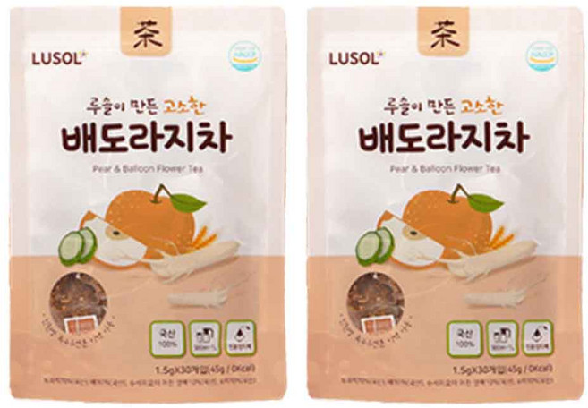 루솔이 만든 고소한 배도라지차, 1.5g, 30개입, 2개