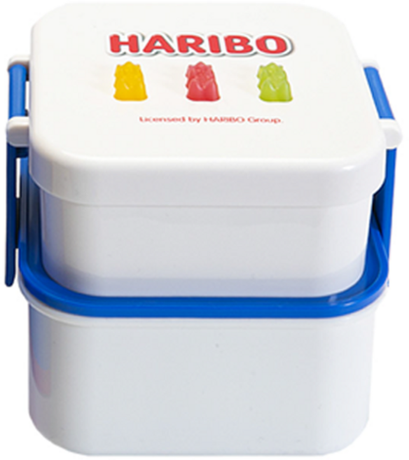 하리보 골드베렌 런치박스 2단 도시락, 블루, 1개