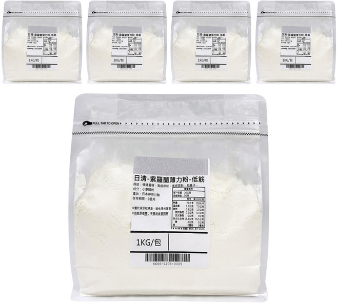 日清 紫羅蘭薄力粉低筋麵粉, 1kg, 5包