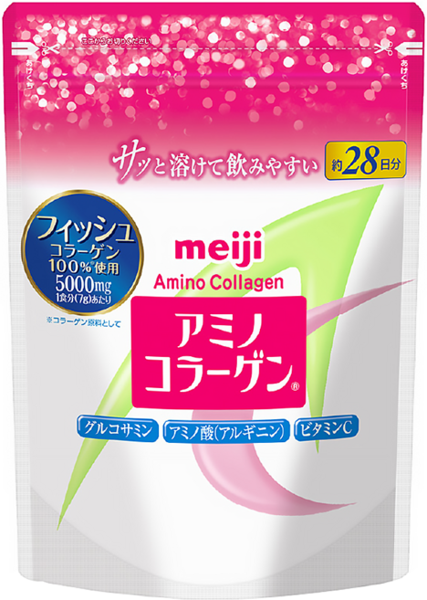 meiji 明治 台灣公司貨 Amino Collagen 氨基膠原蛋白 膠原蛋白粉 28日份, 196g, 1包