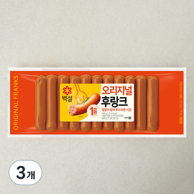 백설 오리지널 후랑크, 3개, 460g