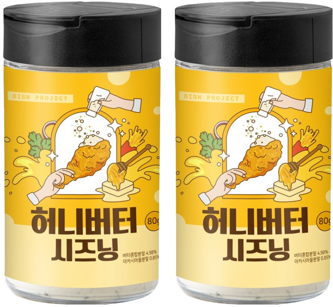 디쉬프로젝트 허니버터 시즈닝, 80g, 2개
