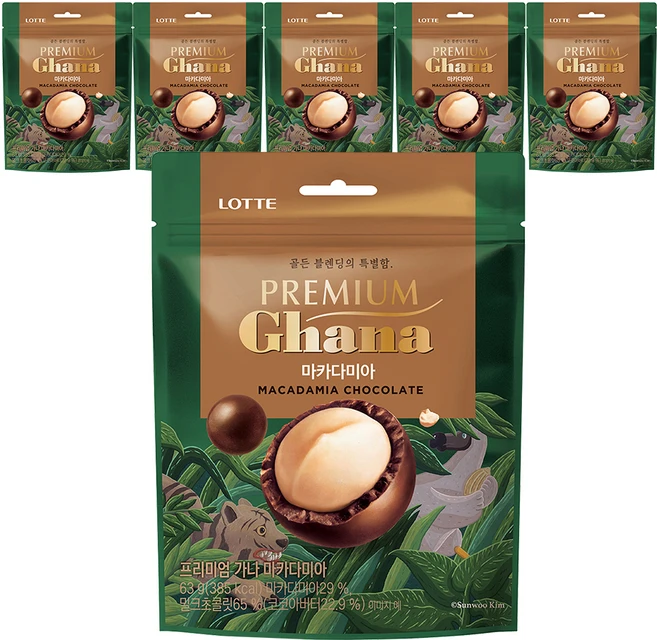 가나 프리미엄 마카다미아 초콜릿, 63g, 6개 - 쿠팡