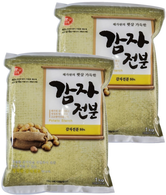 Haetsalnarae 海佳源 馬鈴薯澱粉 98%, 1kg, 2個