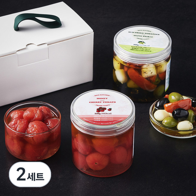 리코 절임 꿀방울이 330g + 썬 드라이 토마토 올리브 300g 선물세트, 630g, 2세트