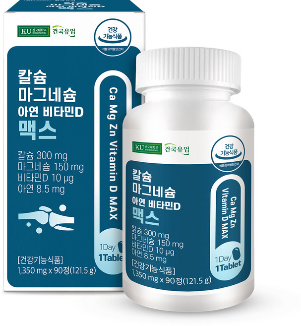 Konkuk 鈣鎂鋅維他命D Max 90錠, 121.5g, 1個