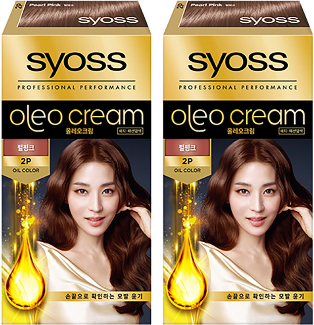 사이오스 올레오 프리미엄 새치커버 염모제, 2P 펄핑크, 2개