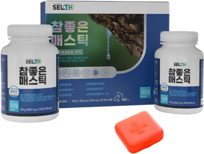 SELTH 참좋은 매스틱 + 알약 케이스 랜덤발송, 180정, 1개 - 쿠팡