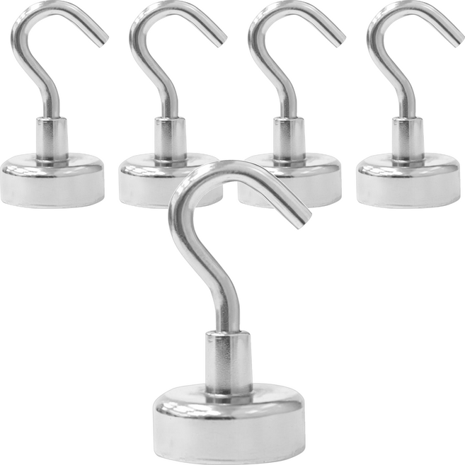 COMET 可美多 超強力磁鐵掛鉤 185g 5個, 銀色, 1組