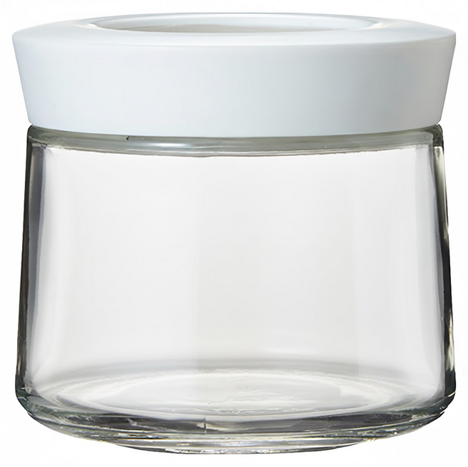 ASVEL 玻璃密封保鮮罐 密封膠條設計 透明設計 可穩固堆疊, 330ml, 1個