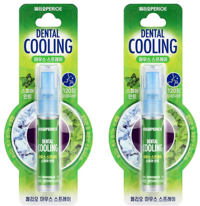 페리오 마우스 스프레이 스피아민트, 6.2ml, 2개