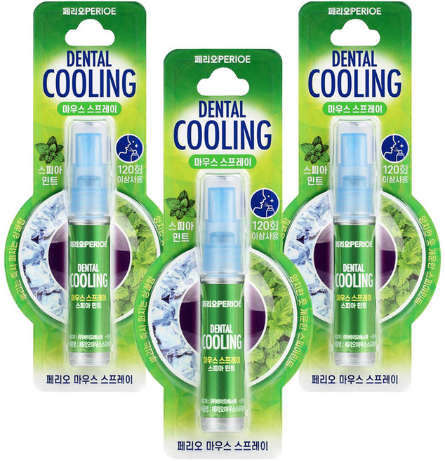 페리오 덴탈쿨링 마우스 스프레이 스피아민트, 6.2ml, 3개