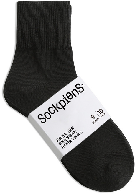 삭피엔스 여성용 프리미엄 중목 밴딩 양말 10켤레