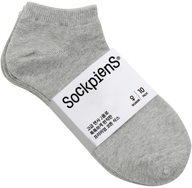 삭피엔스 여성용 프리미엄 무지 발목 양말 10켤레