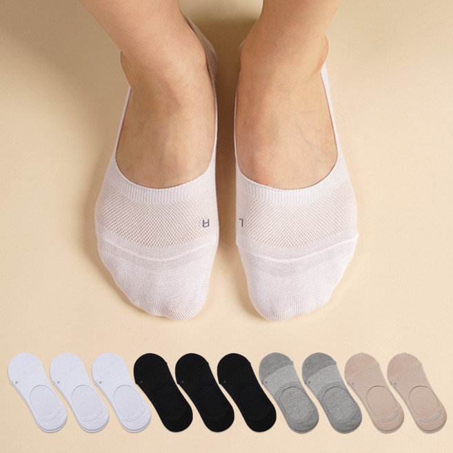 삭피엔스 여성용 벗겨지지 않는 3D입체 페이크삭스 10켤레 세트