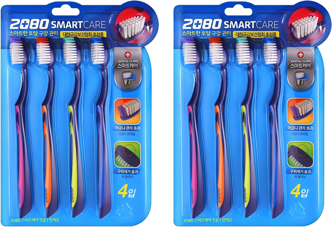 2080 스마트케어 칫솔, 4개입, 2개