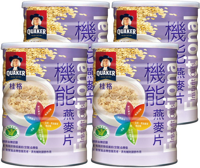 QUAKER 桂格 機能燕麥片, 700g, 4罐