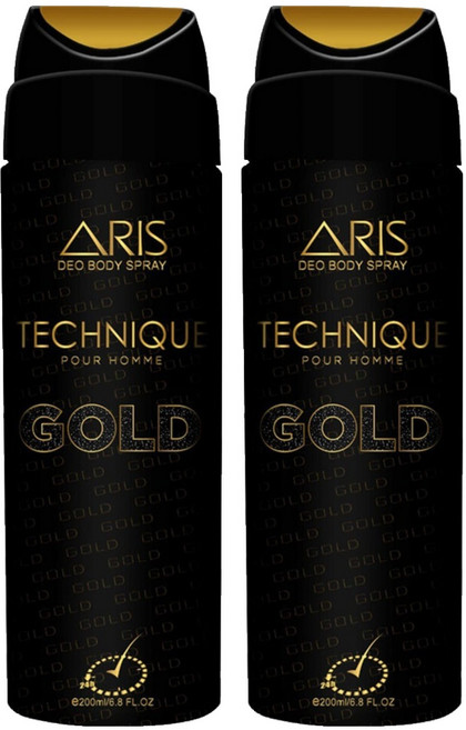 아리스 데오 바디 스프레이 테크닉 골드, 2개, 200ml