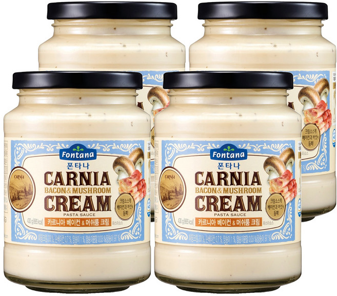폰타나 카르니아 베이컨 앤 머쉬룸 크림 파스타 소스, 430g, 4개