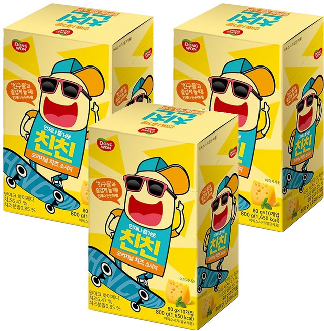 동원 친친 오리지널 치즈소시지 10p, 800g, 3개