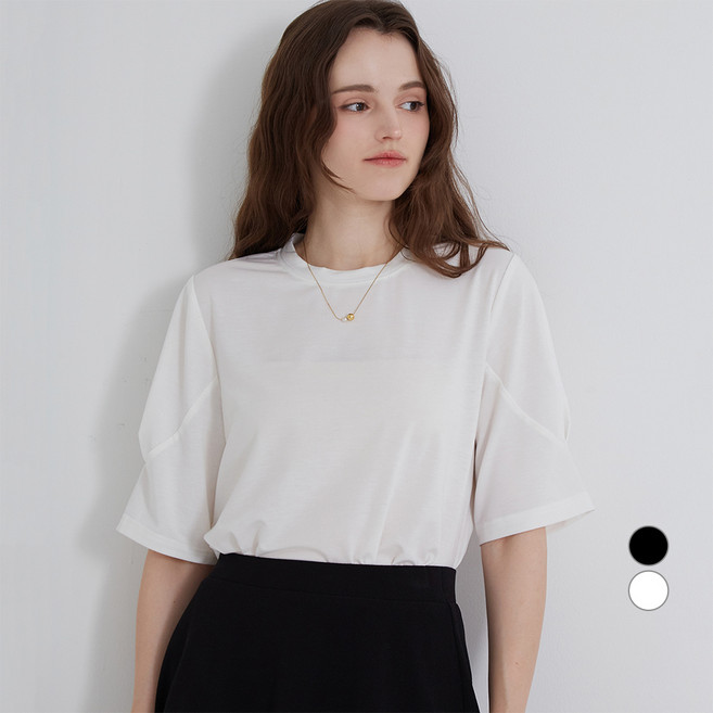 ELLE PARIS 여성용 루즈핏 퍼프슬리브 티셔츠