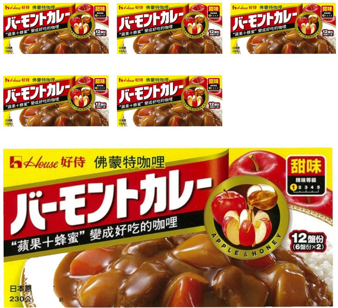 House 好侍 佛蒙特咖哩塊 蘋果蜂蜜風味, 230g, 6盒