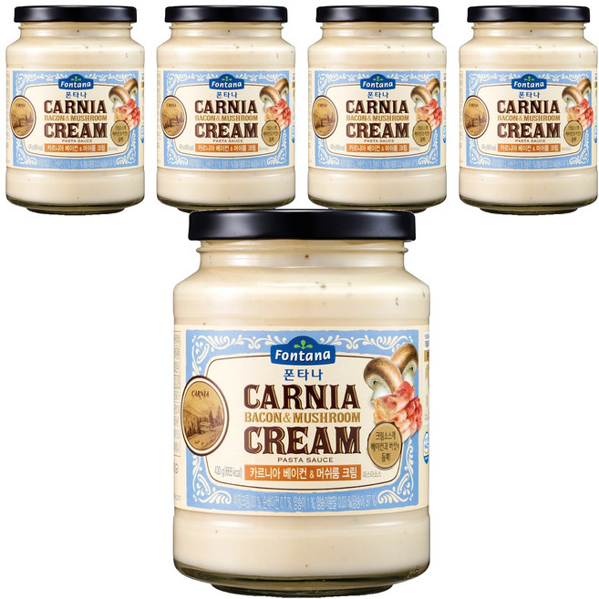 폰타나 카르니아 베이컨 앤 머쉬룸 크림 파스타 소스, 430g, 5개