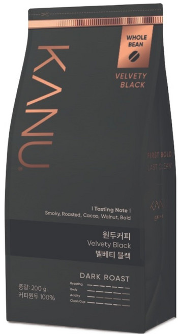 카누 커피 원두 벨베티 블랙, 홀빈(분쇄안함), 200g, 1개