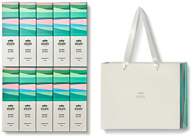 알로알로 오리지널 순수치약 + 종이가방 세트, 150g, 10개