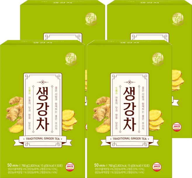우리차 생강차, 15g, 50개입, 4개