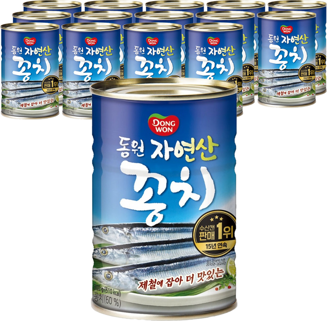 동원 꽁치 통조림, 300g, 15개