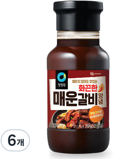 청정원 화끈한 매운갈비양념, 280g, 6개