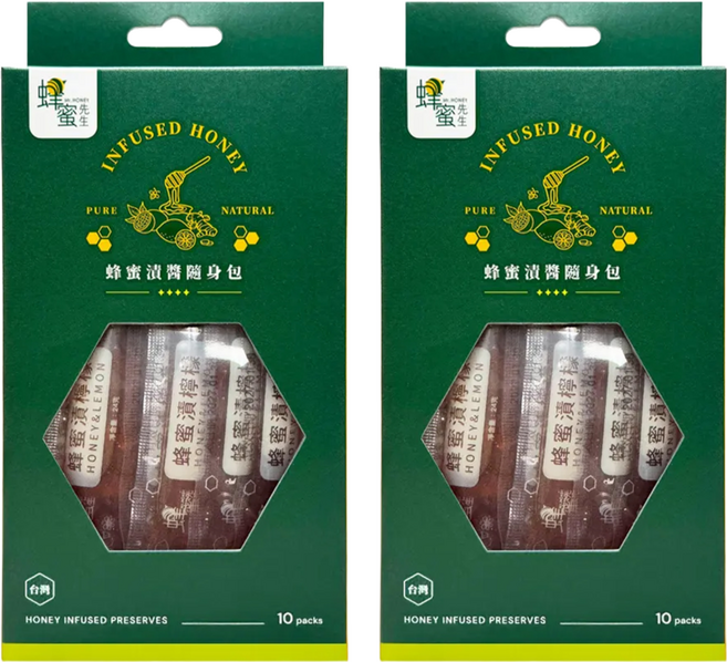Mr.HONEY 蜂蜜先生 蜂蜜漬檸檬隨身包, 24g, 10條, 2盒