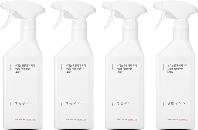 생활공작소 뿌리는 곰팡이 제거제, 750ml, 4개