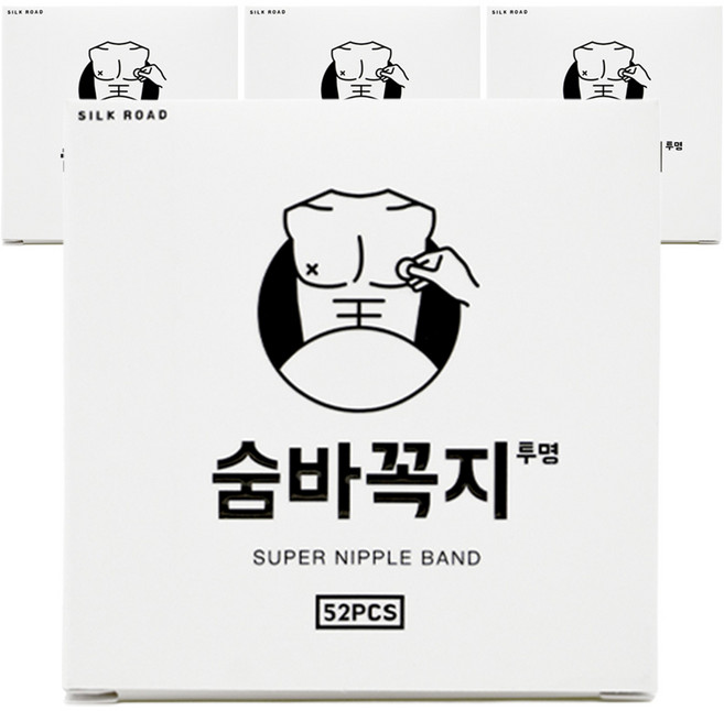 숨바꼭지 남성용 니플밴드 투명색 52매, 4개