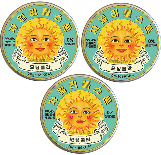 자일리톨스톤 모닝콜라 캔디, 70g, 3개