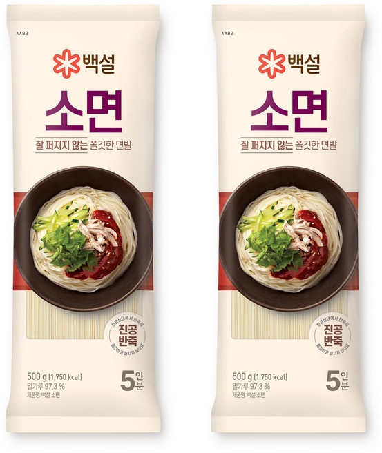 백설 소면, 500g, 2개