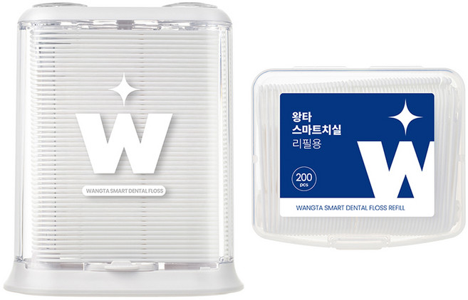 왕타 스마트 치실 원터치 디스펜서형 + 리필용 세트, 11cm, 300개입, 1세트